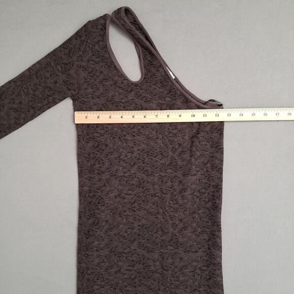 BCBGENERATION‎ One Shoulder Bodycon Dress XS/S NWT y2k Brown Textured - Picture 5 of 12